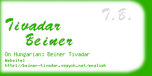 tivadar beiner business card